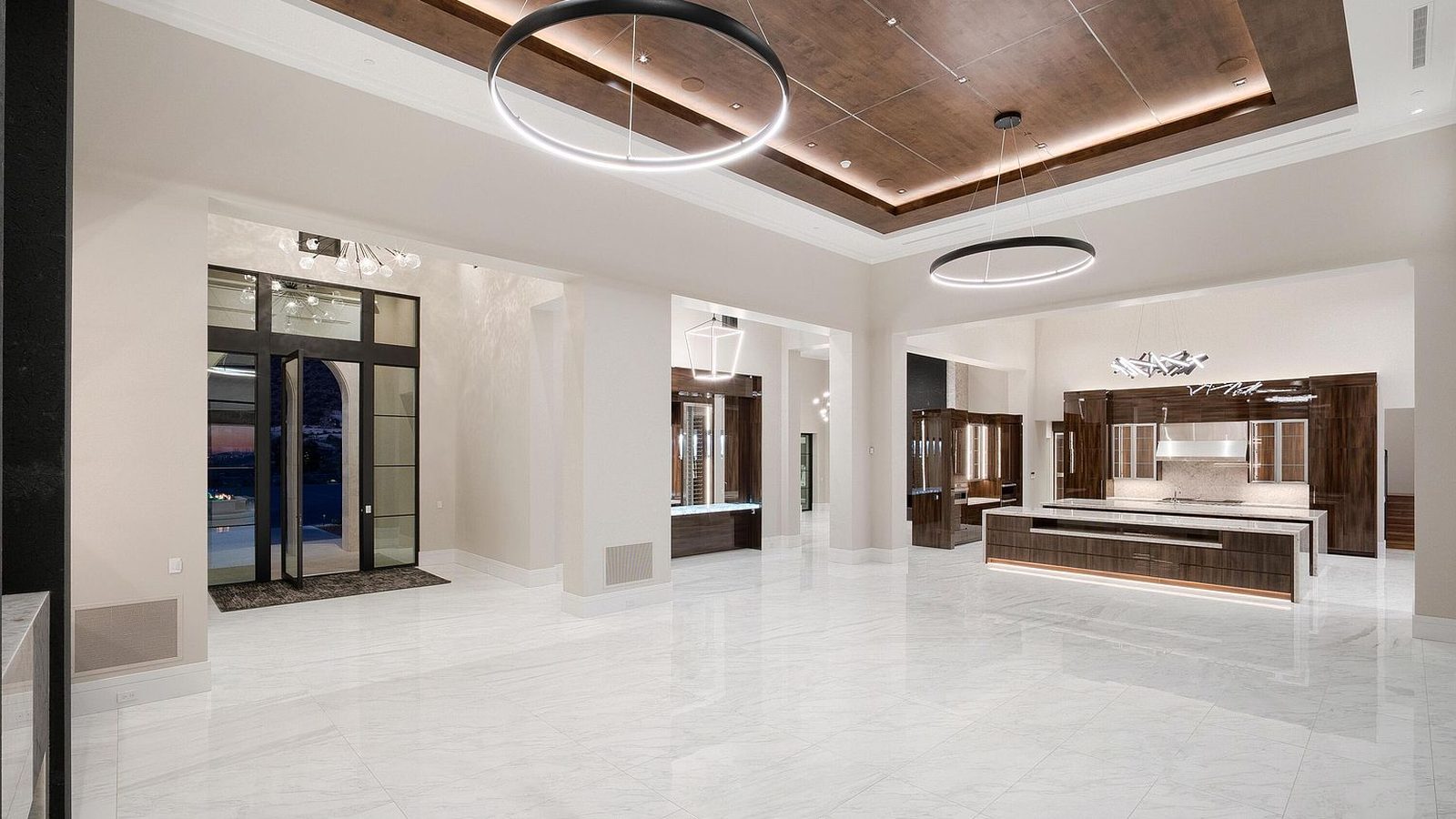 Great room and kitchen inside a custom home at Altitude at Silverleaf, Scottsdale