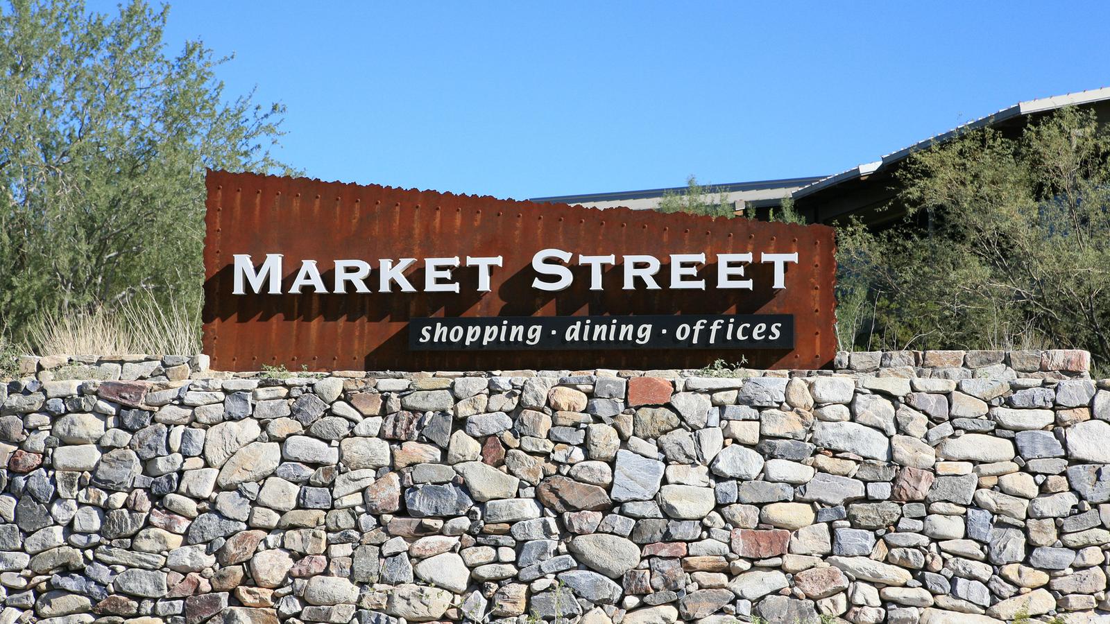 Market Street at DC Ranch shopping and dining sign in Scottsdale