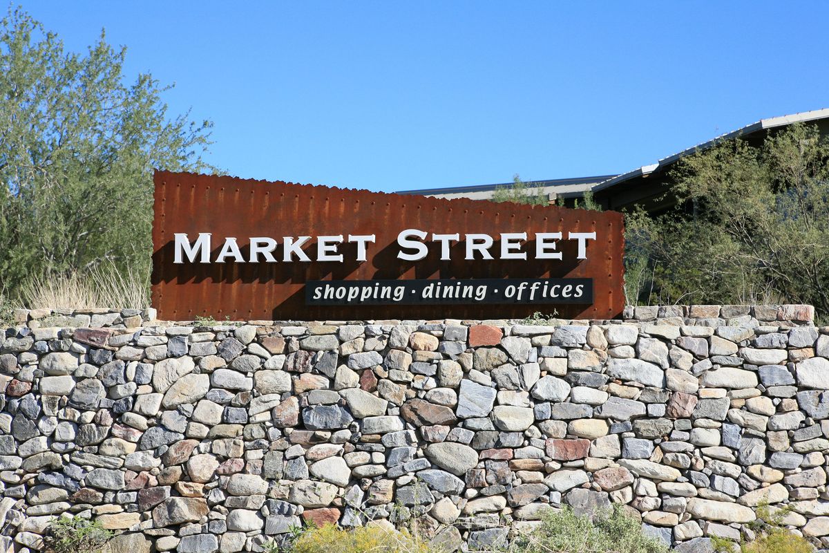 Market Street at DC Ranch shopping and dining sign in Scottsdale