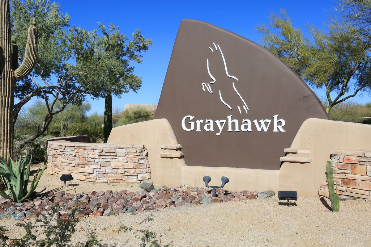 Grayhawk community entrance sign in north Scottsdale