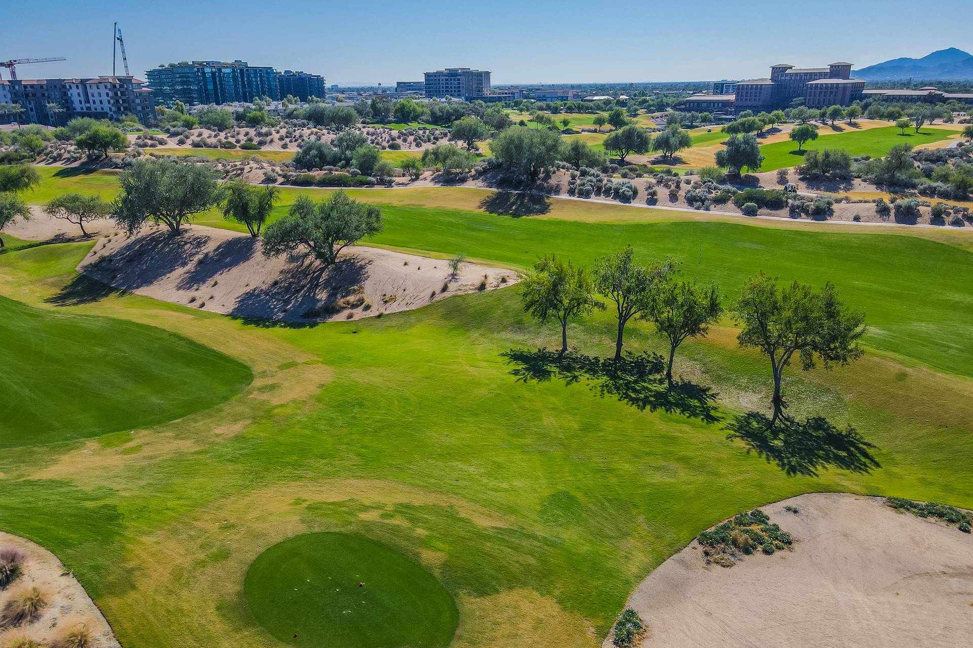 Aerial view of the golf course beside The Reserve at Kierland, Scottsdale