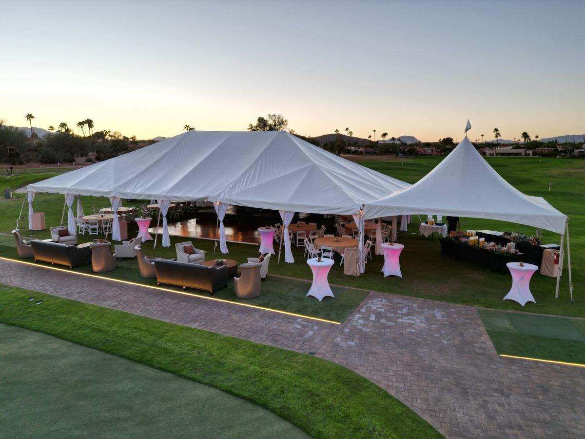 Event tents on the lawn at Rio Verde golf club, Rio Verde AZ near Scottsdale