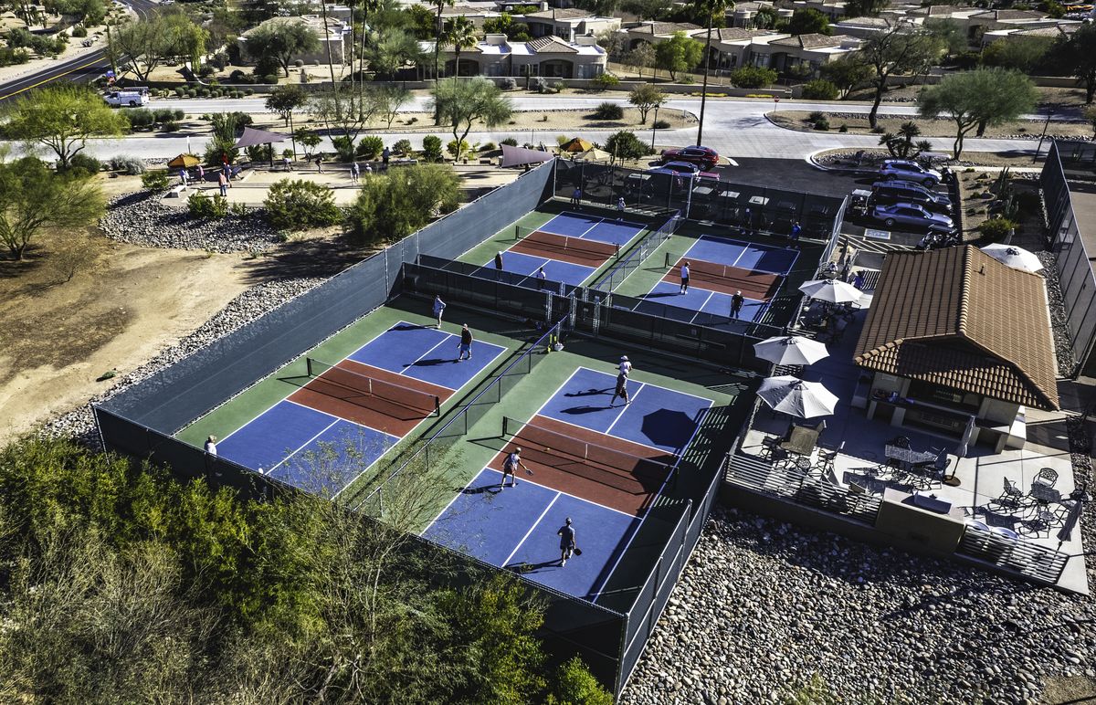 Aerial view of the Rio Verde court complex, Rio Verde AZ near Scottsdale