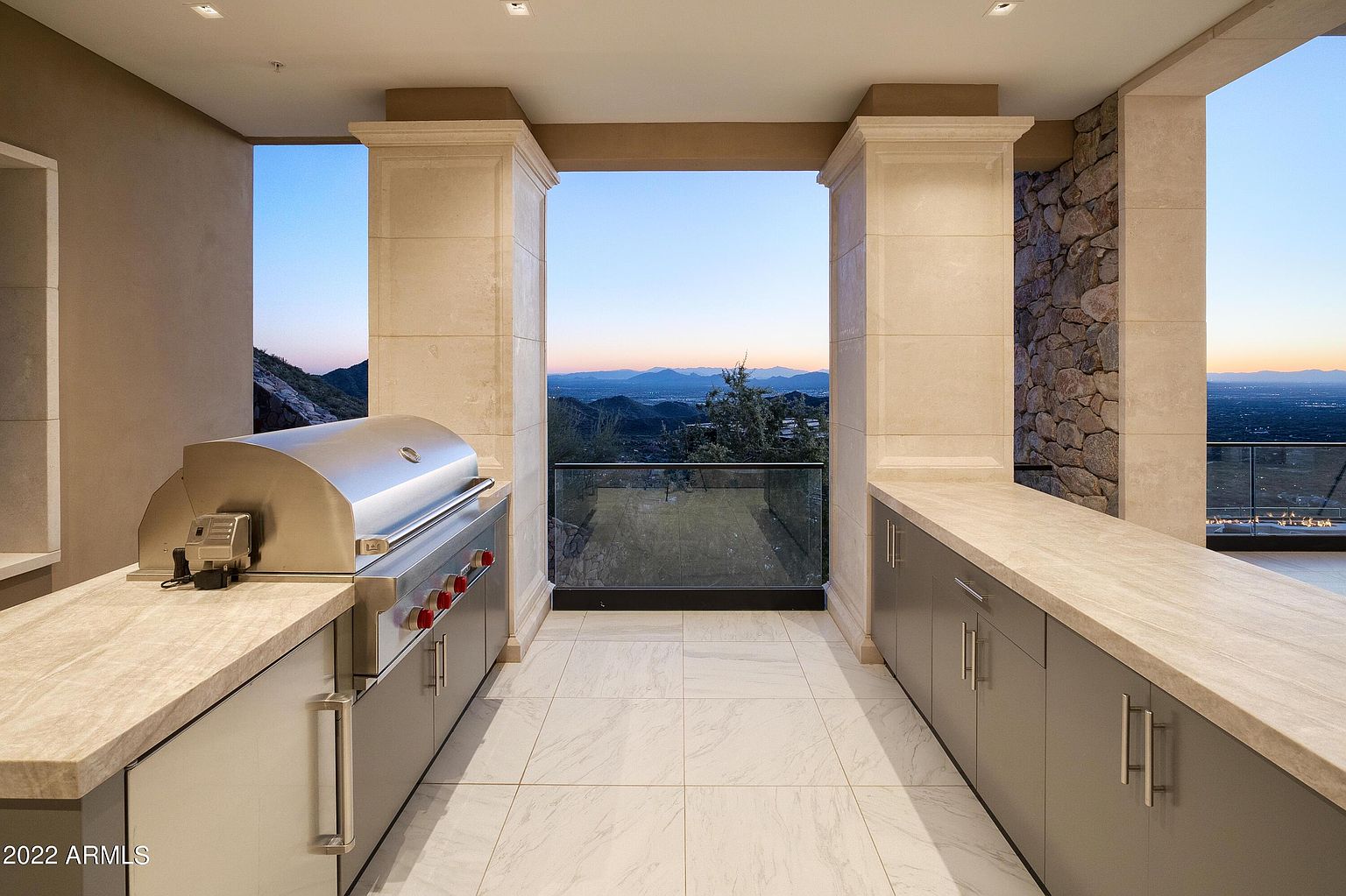 Outdoor kitchen at Altitude at Silverleaf with panoramic Scottsdale views