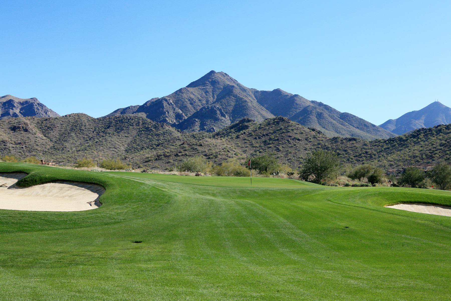 Silverleaf golf course fairway below the McDowell Mountains in Scottsdale